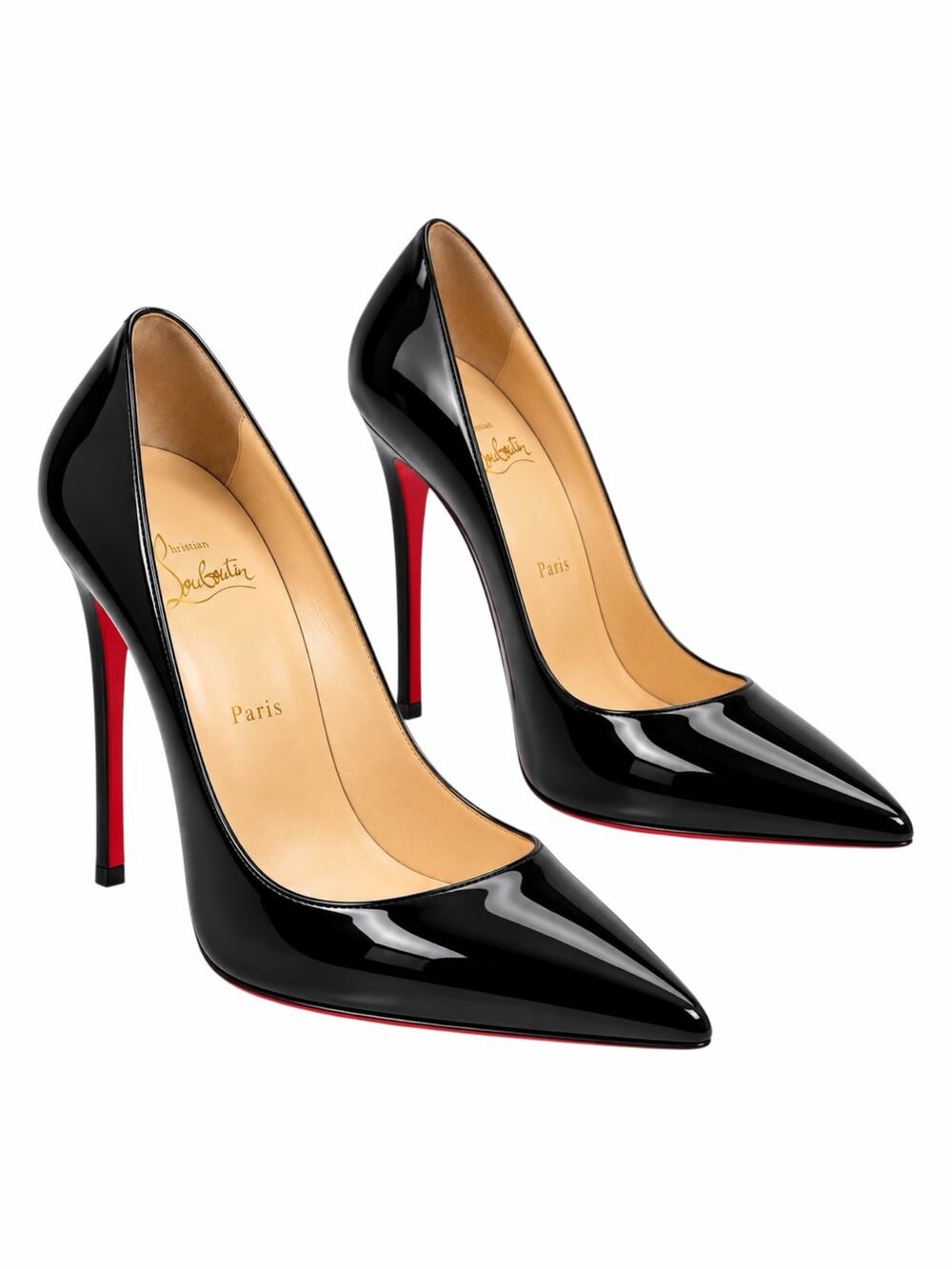 Christian Louboutin Decollete 554 100mm Paten Leather Pump Black Size 42